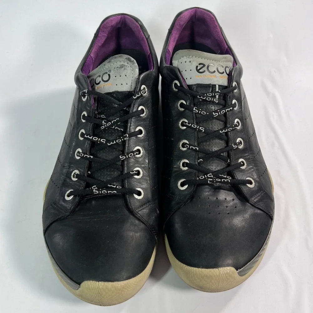 ECCO Biom Hybrid Golf Shoes Mens 10-10.5 EU 44 Black Leather Spikeless Athletic